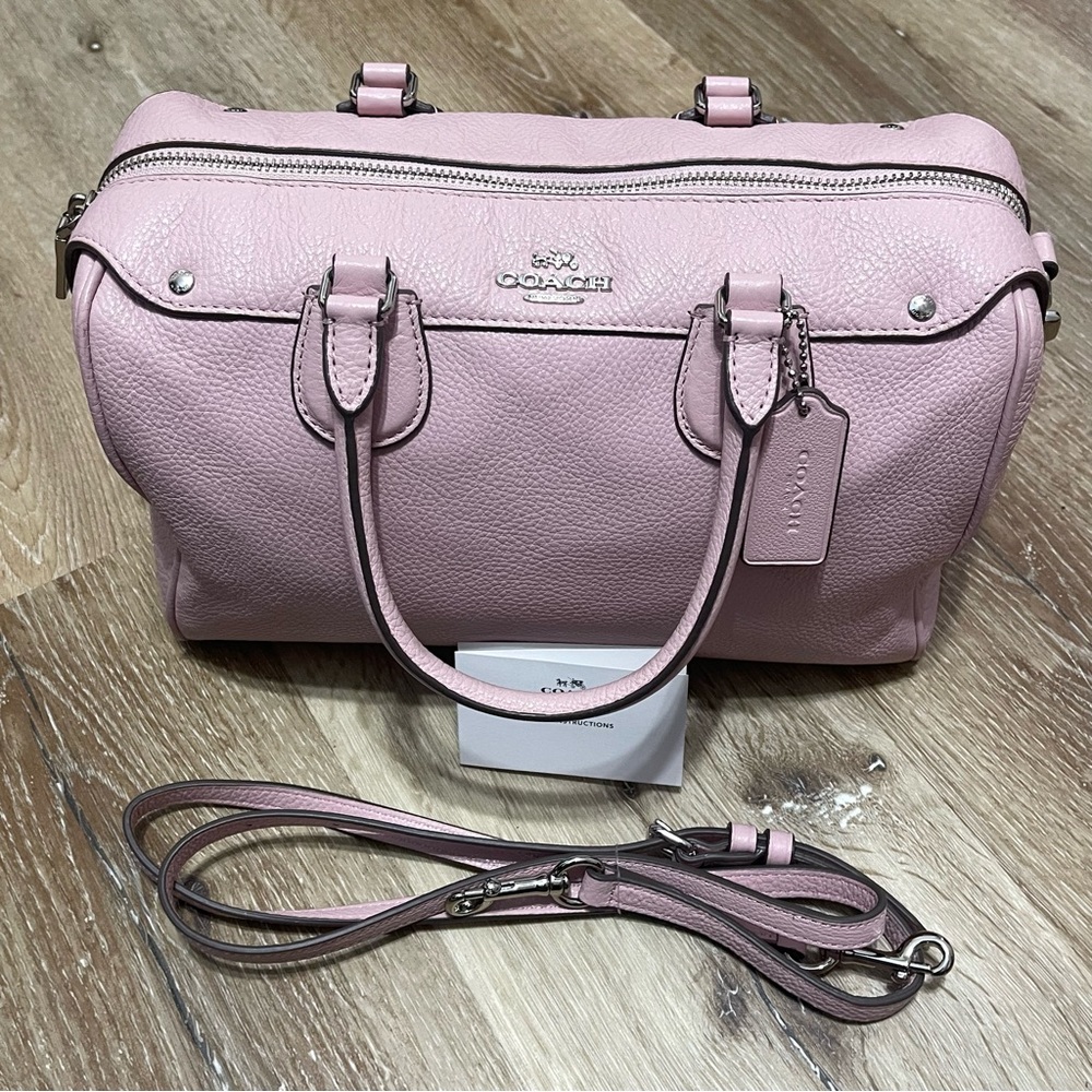 Coach Mini Bennett Satchel With Shoulder Strap (Petal Pink/Silver) - Picture 4 of 11